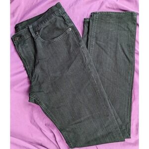 GU Mens Size 33 Black Taper-Leg Denim Jeans Stretch Cotton